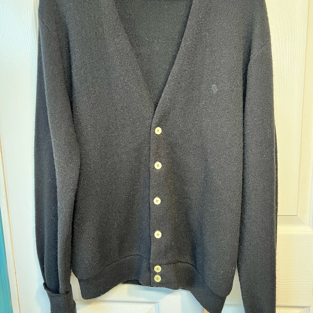 Vintage USA Dior Unisex Black Cardigan Sweater Large
